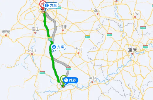 成都到宜宾多少公里？