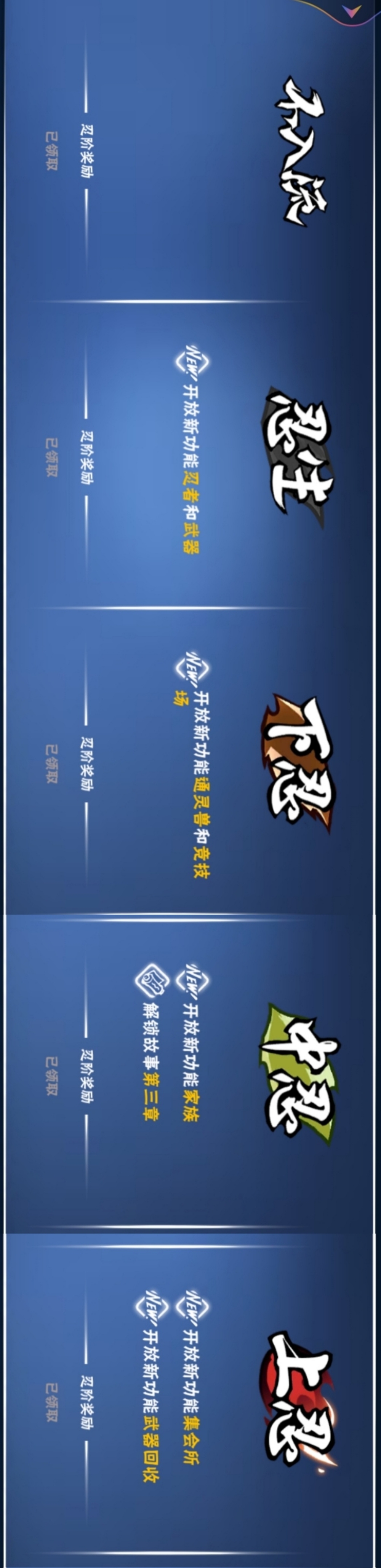 忍者必须死3忍阶都有哪些？
