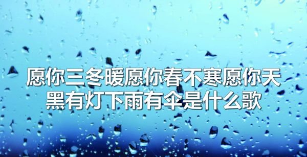 愿你三冬暖愿你春不寒愿你天黑有灯下雨有伞是什么歌
